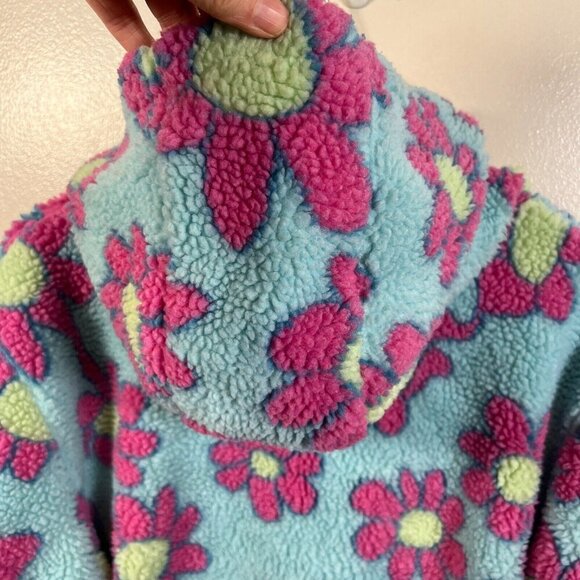 A. Lab Dazer Flower Fleece Zip Up Hoodie Jacket Size XL Blue Purple Kidcore - Picture 9 of 14